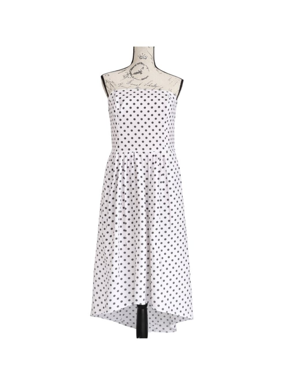 WHBM Polka Dot Strapless High Low Party Dress Women Size 14 - Picture 2 of 11